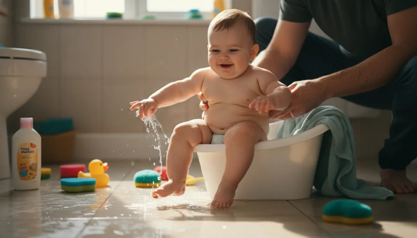 Baby te groot voor badje